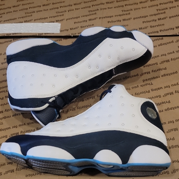Jordan Kids White and Black Sneakers with Blue Accents main image 10